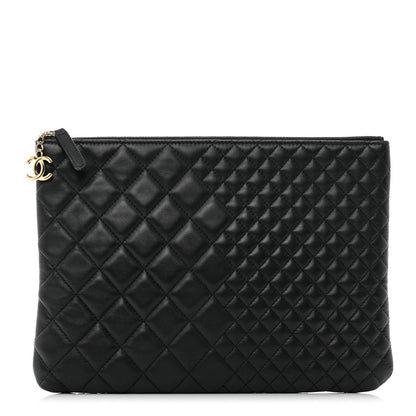 Chanel Lambskin Bi Quilted Medium Cosmetic Case Black 1 of 10