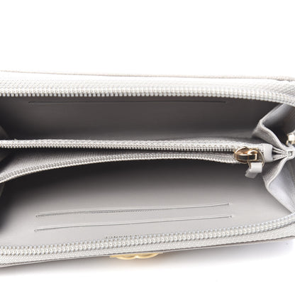 Chanel Caviar Quilted Boy Small Zip Around Wallet Grey 5 of 8