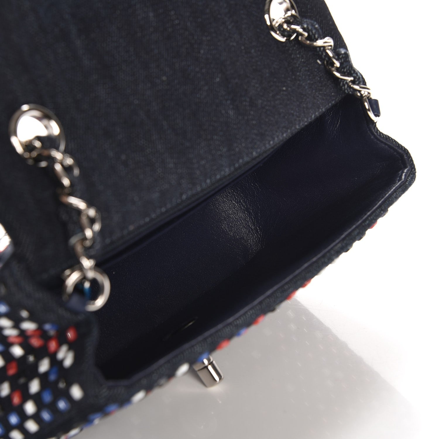 Chanel Denim Crystal Strass Mini Flap Bag Blue 5 of 7