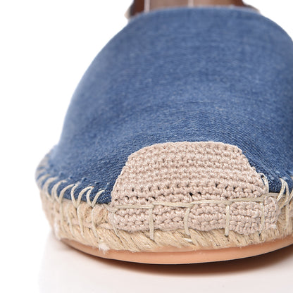 Valentino Garavani Denim Rockstud Ankle Wrap Espadrille 20mm Flats 38 Light Denim 9 of 10