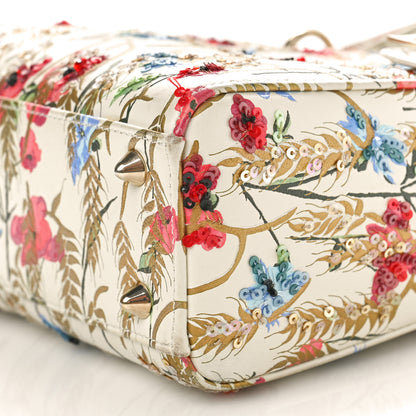 Christian Dior Calfskin Hibiscus Printed Embroidered My ABCDior Lady Dior Beige Multicolor 8 of 11