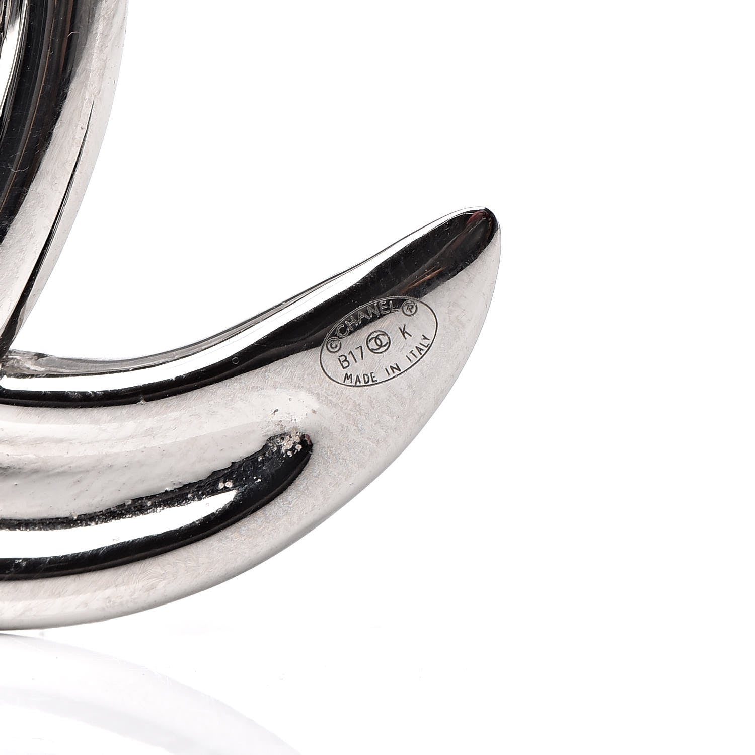 Chanel Baguette Crystal CC Brooch Silver 4 of 6