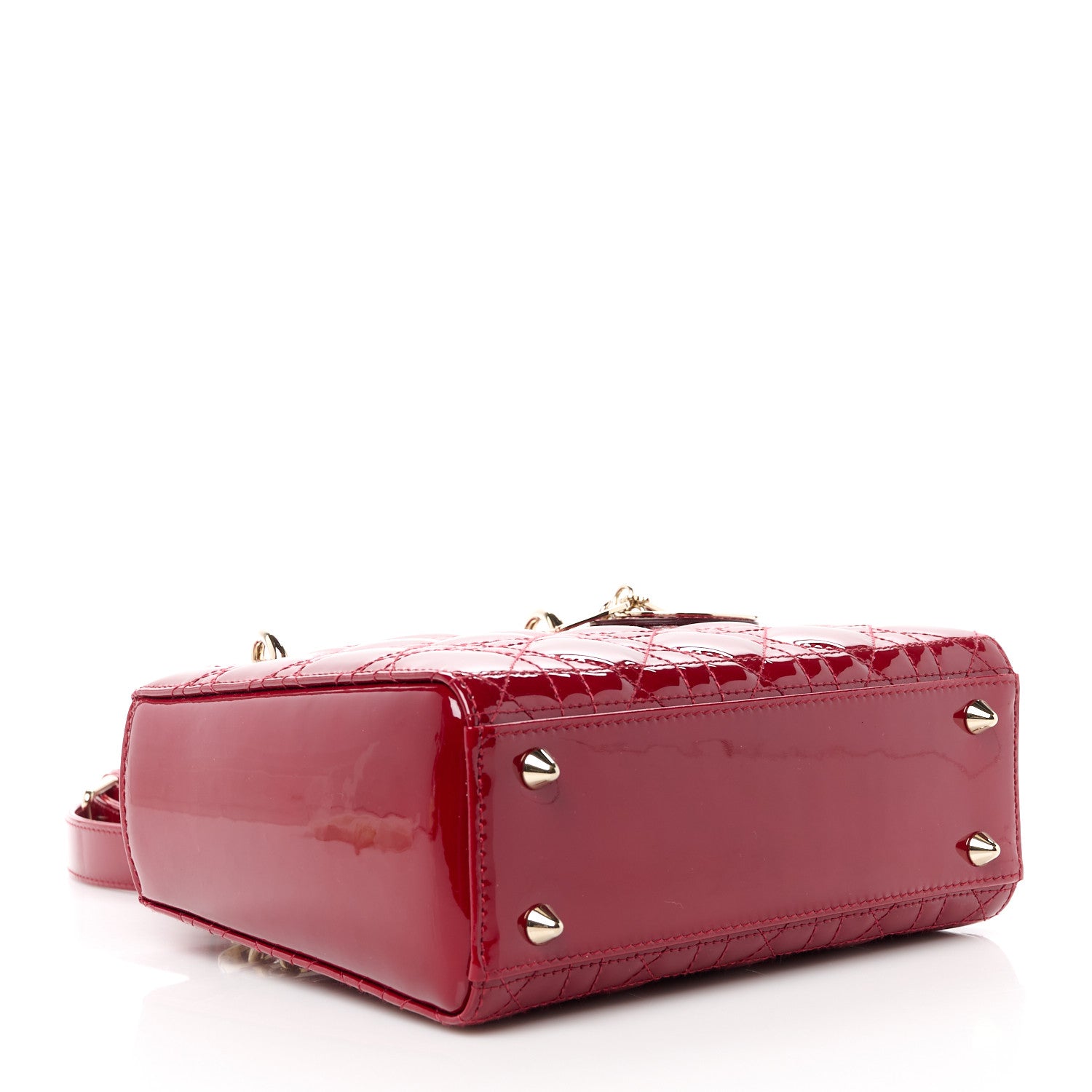 Christian Dior Patent Cannage Small Lady Dior Cherry Red 4 of 14