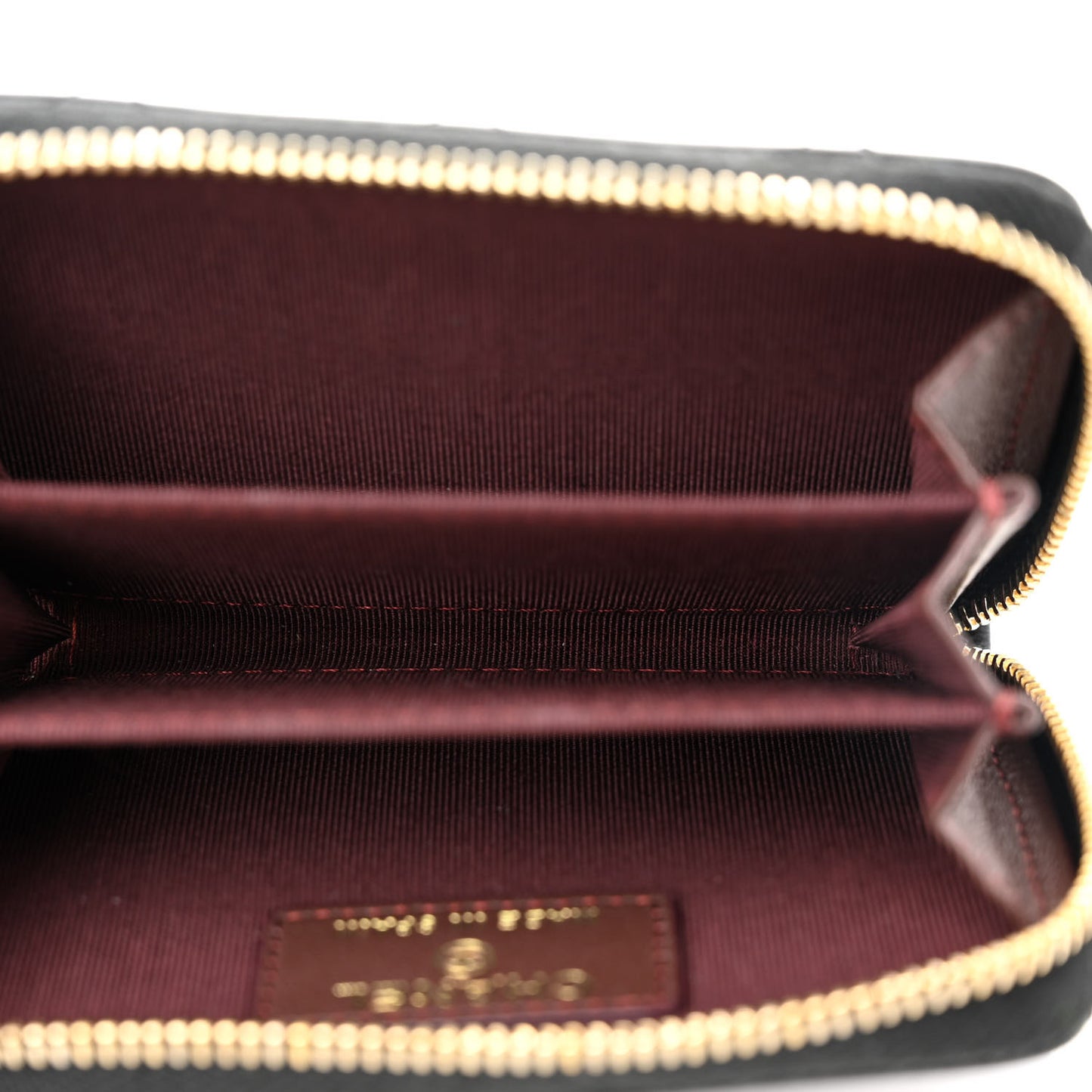 Lambskin Quilted Zip Coin Purse Black