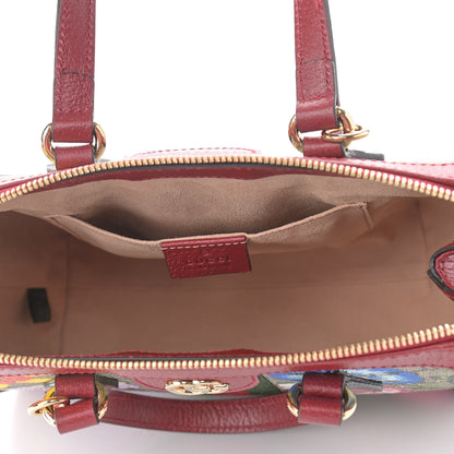 Gucci GG Supreme Monogram Flora Web Small Ophidia Tote Bag Red 5 of 9
