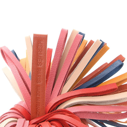 Hermes Lambskin Carmen Tassel Key Holder Cornaline Jaune D'Or Bleu Orange Poppy Rose Rouge 4 of 4