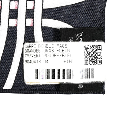 Hermes Silk Carre Double Face Brandebourgs Scarf 90 Vert Poudre Bleu Clair 6 of 6