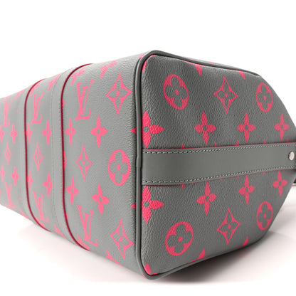 Louis Vuitton Monogram Surplus Keepall Bandouliere 35 Kahki Green Grey Pink 9 of 9