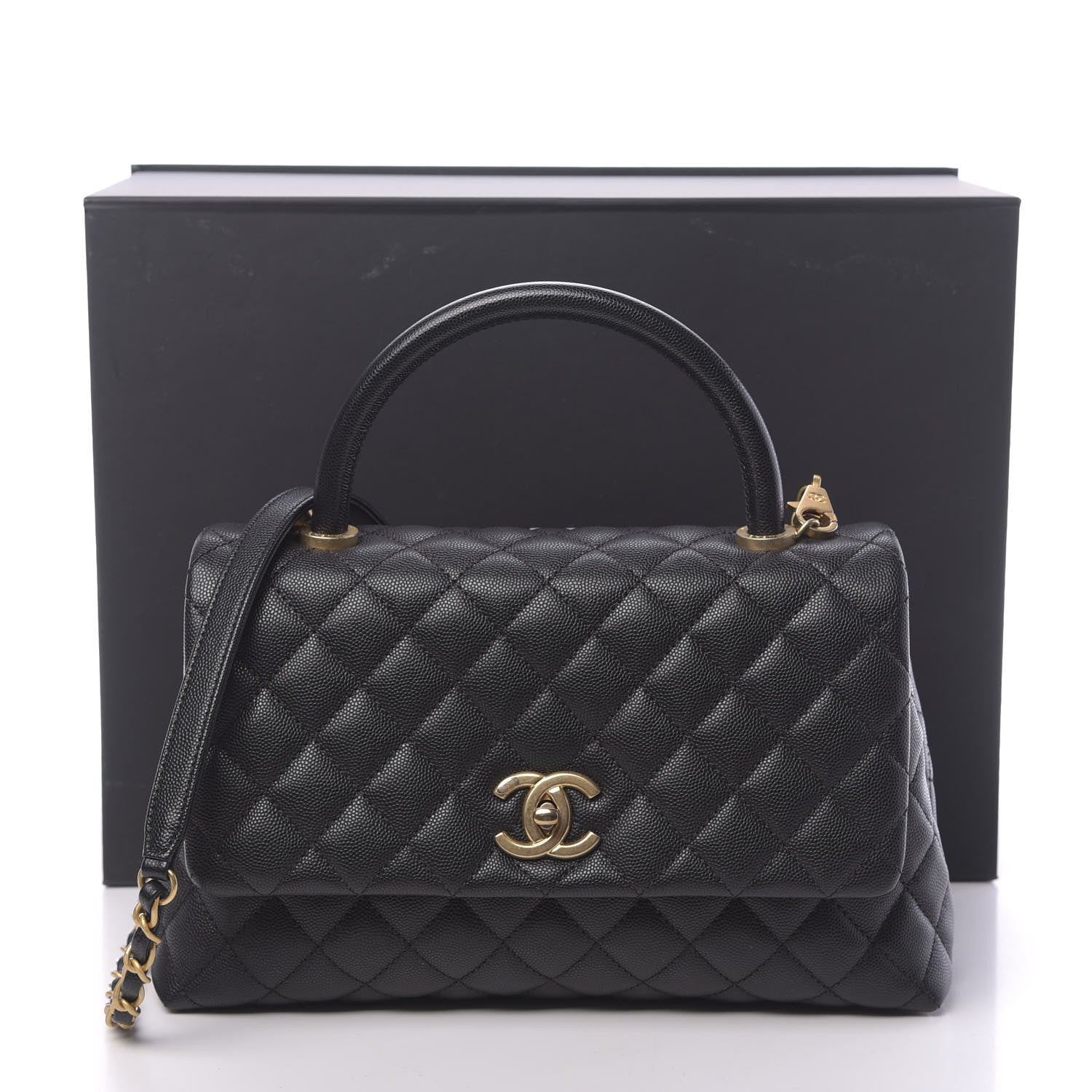 Chanel Caviar Quilted Small Coco Handle Flap Black 12 of 12