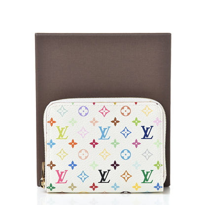 Louis Vuitton Monogram Multicolor Zippy Coin Purse Wallet White Litchi 8 of 8