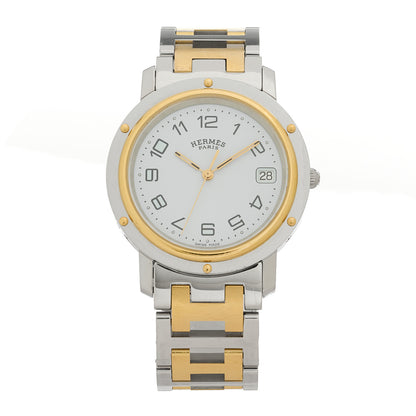 Hermes Stainless Steel 36mm Clipper Quartz Watch White 1 of 4