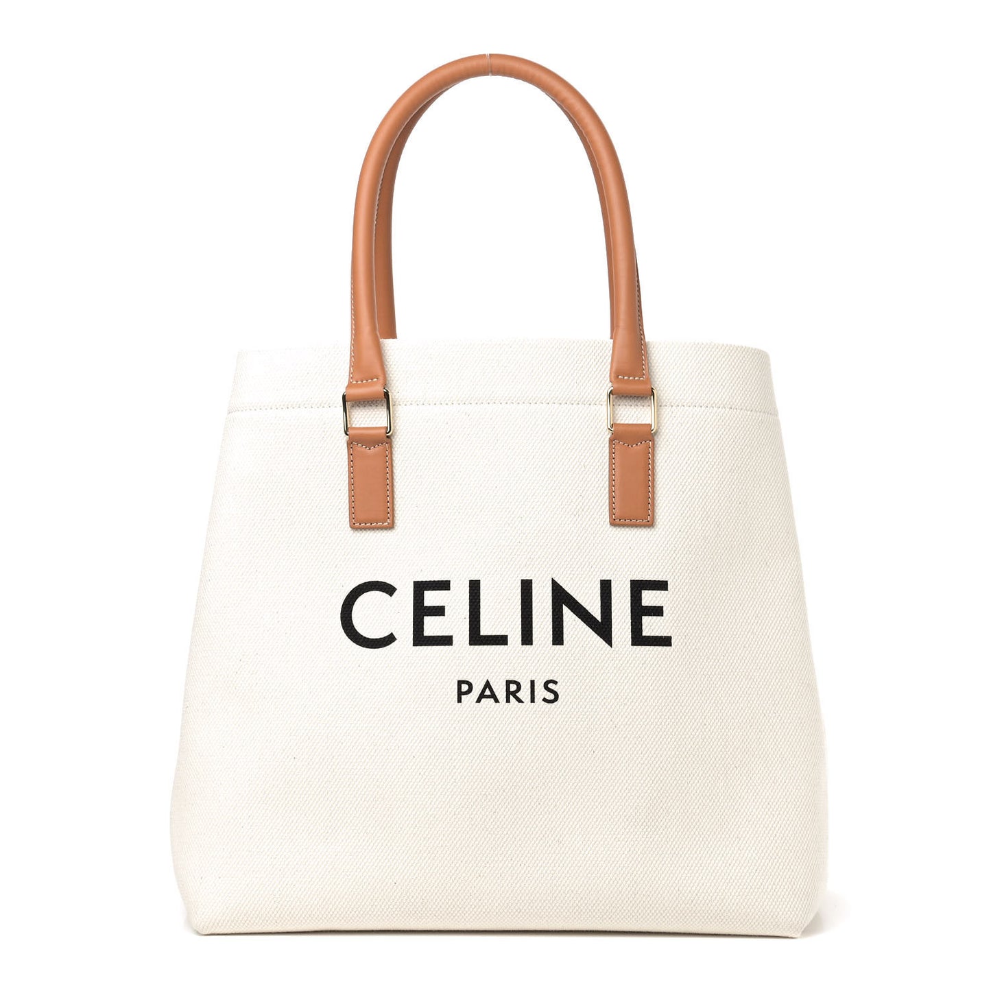 Canvas Calfskin Horizontal Cabas Natural Tan