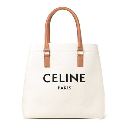 Celine Canvas Calfskin Horizontal Cabas Natural Tan 1 of 9
