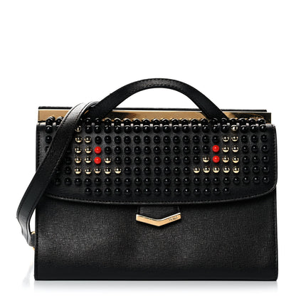 Fendi Vitello Elite Studded Monster Mini Demi Jour Shoulder Bag Black 1 of 14