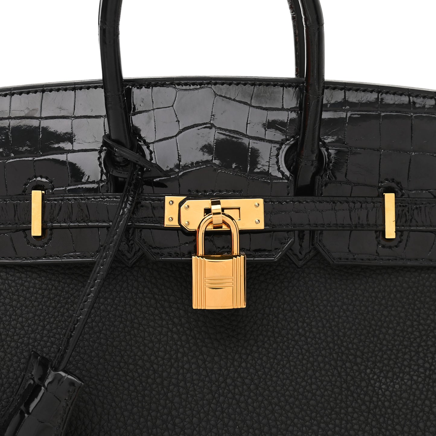 Togo Shiny Niloticus Crocodile Birkin Touch 25 Black