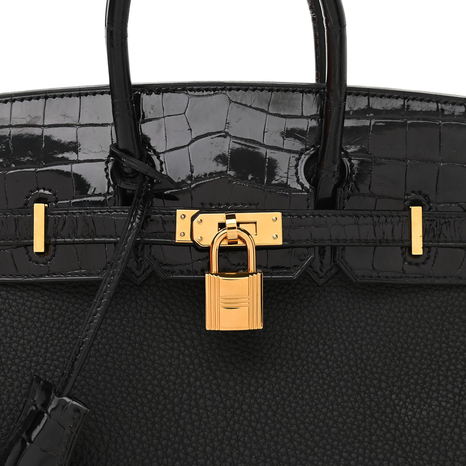 Hermes Togo Shiny Niloticus Crocodile Birkin Touch 25 Black 9 of 9