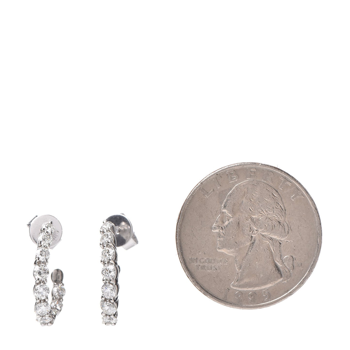 Platinum Diamond 1.10ctw Inside-Out Hoop Earrings