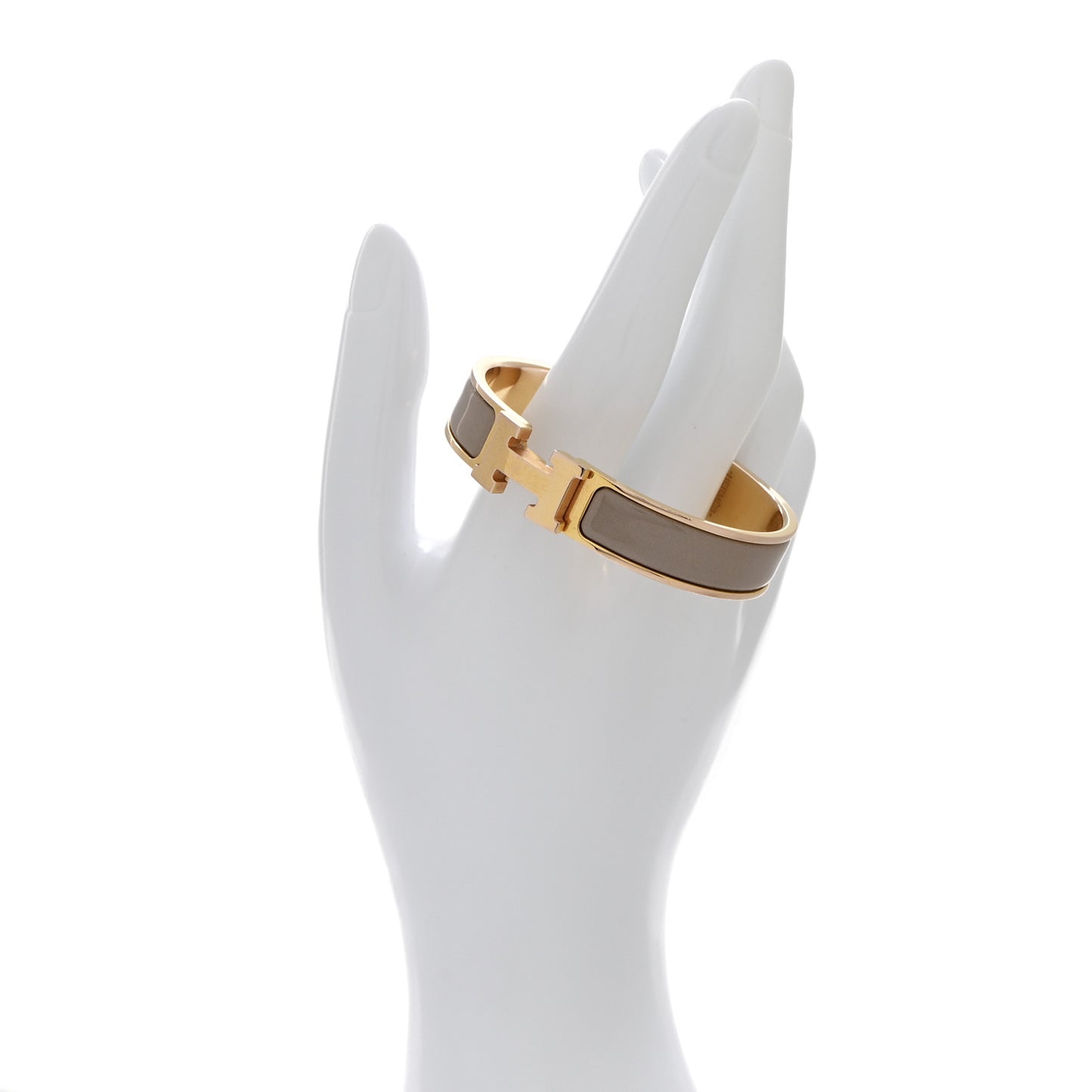 Enamel Narrow Clic Clac H Bracelet PM Marron Glace