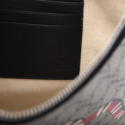Gucci GG Supreme Monogram Kingsnake Zip Wristlet Pouch Beige Black 6 of 7