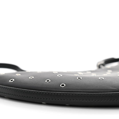 Alaia Lambskin Grommet One Piece Demi Lune Bag Black 8 of 9