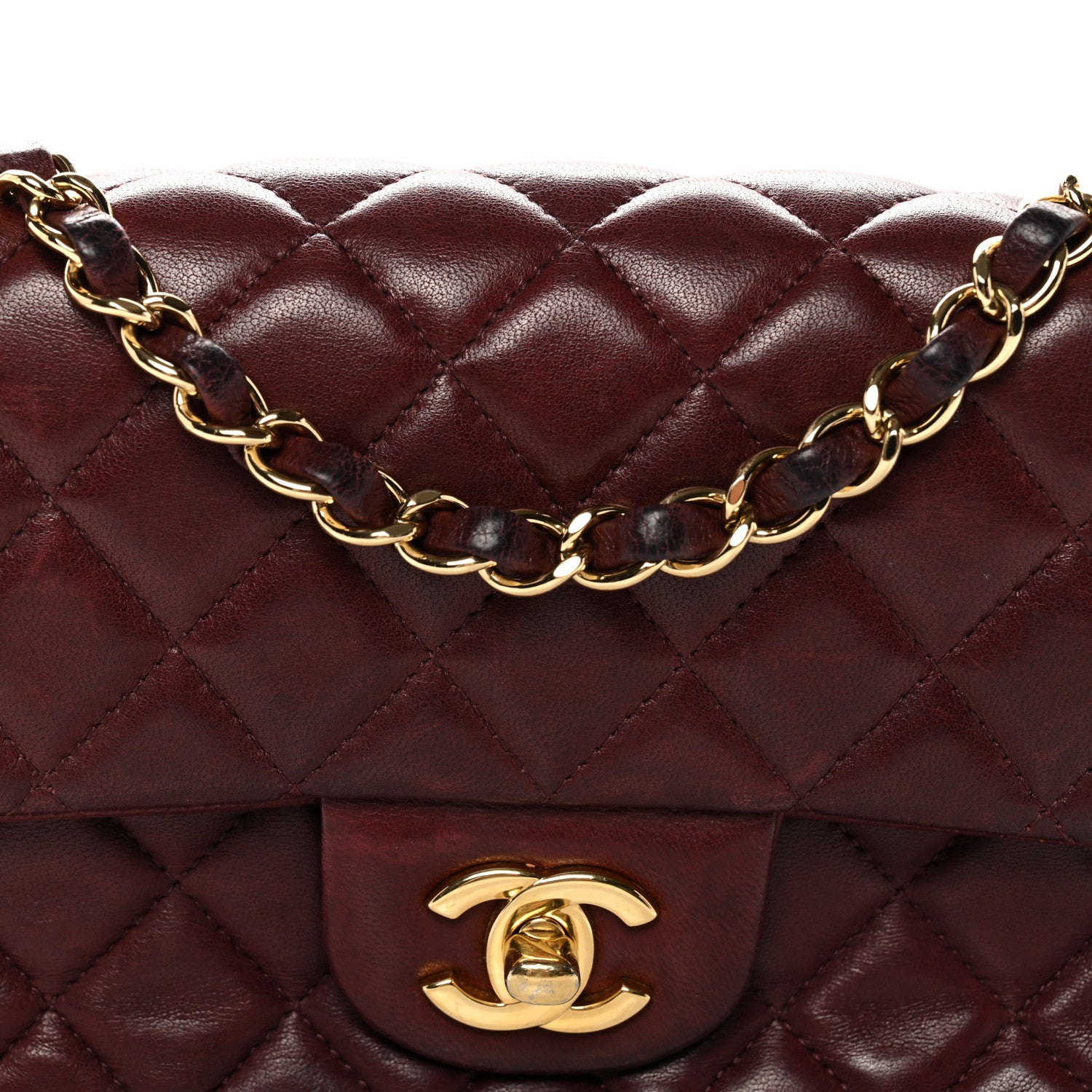 Chanel Lambskin Quilted Mini Rectangular Flap Burgundy 8 of 13