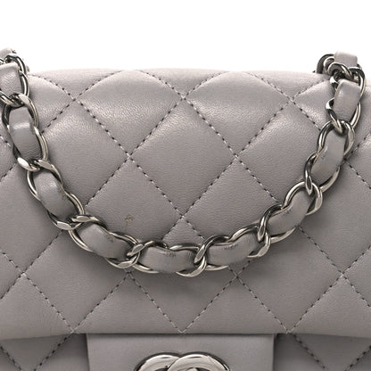 Chanel Lambskin Quilted Mini Rectangular Flap Grey 8 of 12