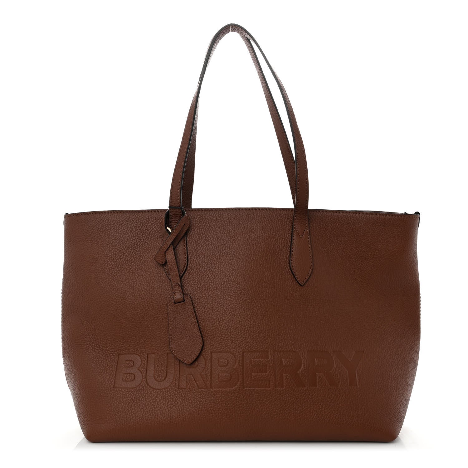Burberry Calfskin Logo Embossed Medium Ardwell Tote Tan 1 of 9