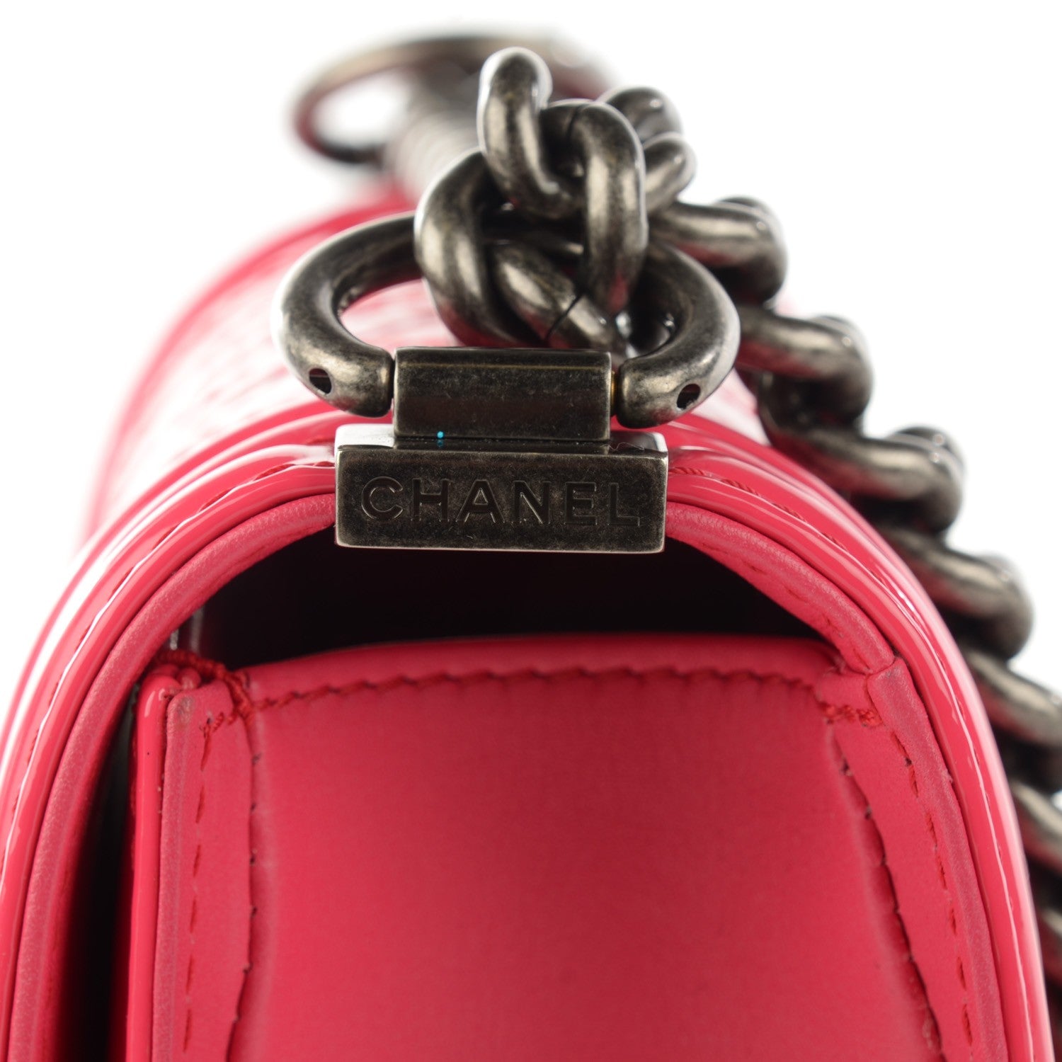 Chanel Patent Calfskin Quilted Small Boy Flap Pink 5 of 9