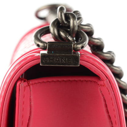 Chanel Patent Calfskin Quilted Small Boy Flap Pink 5 of 9