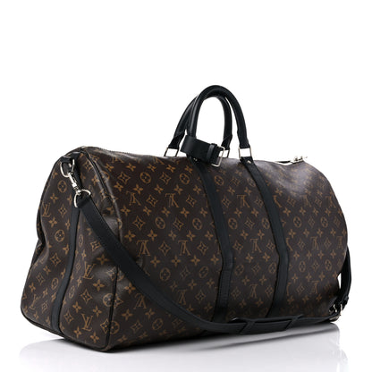Louis Vuitton Monogram Macassar Keepall Bandouliere 55 2 of 12