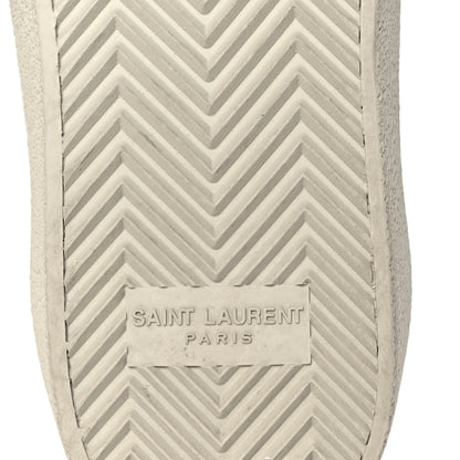 Saint Laurent Calfskin Embroidered Court Classic Sneakers 39 White Black 6 of 9