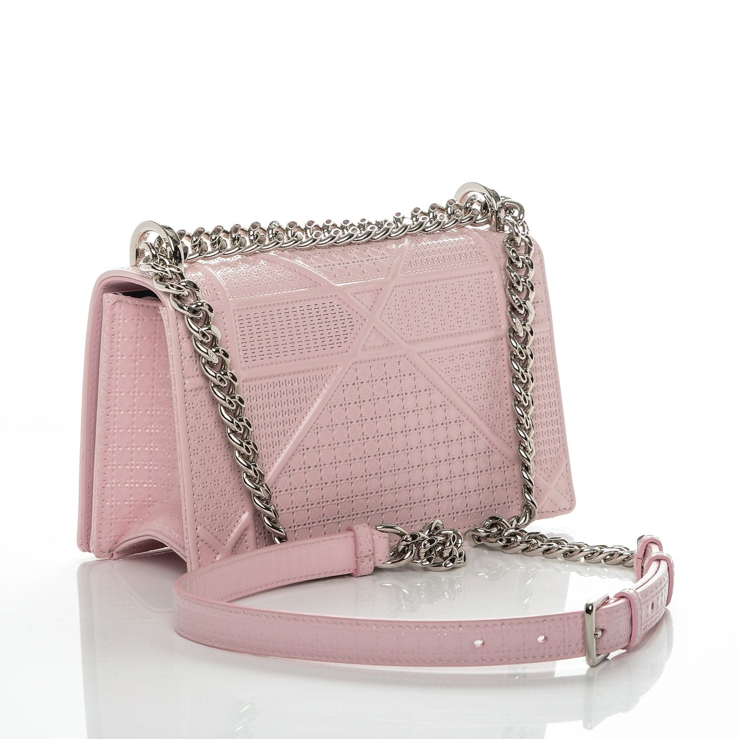 Patent Micro-Cannage Small Diorama Flap Bag Rose