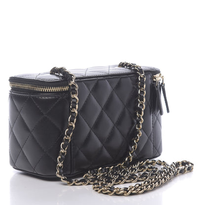 Chanel Lambskin Quilted Small Vanity Case With Chain Black 3 of 11
