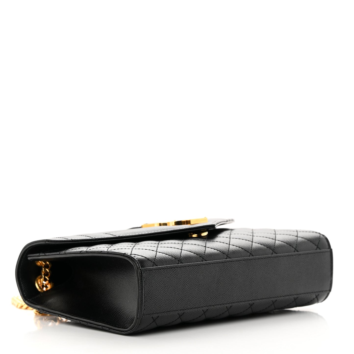 Grain De Poudre Textured Mixed Matelasse Triquilt Medium Monogram Satchel Black