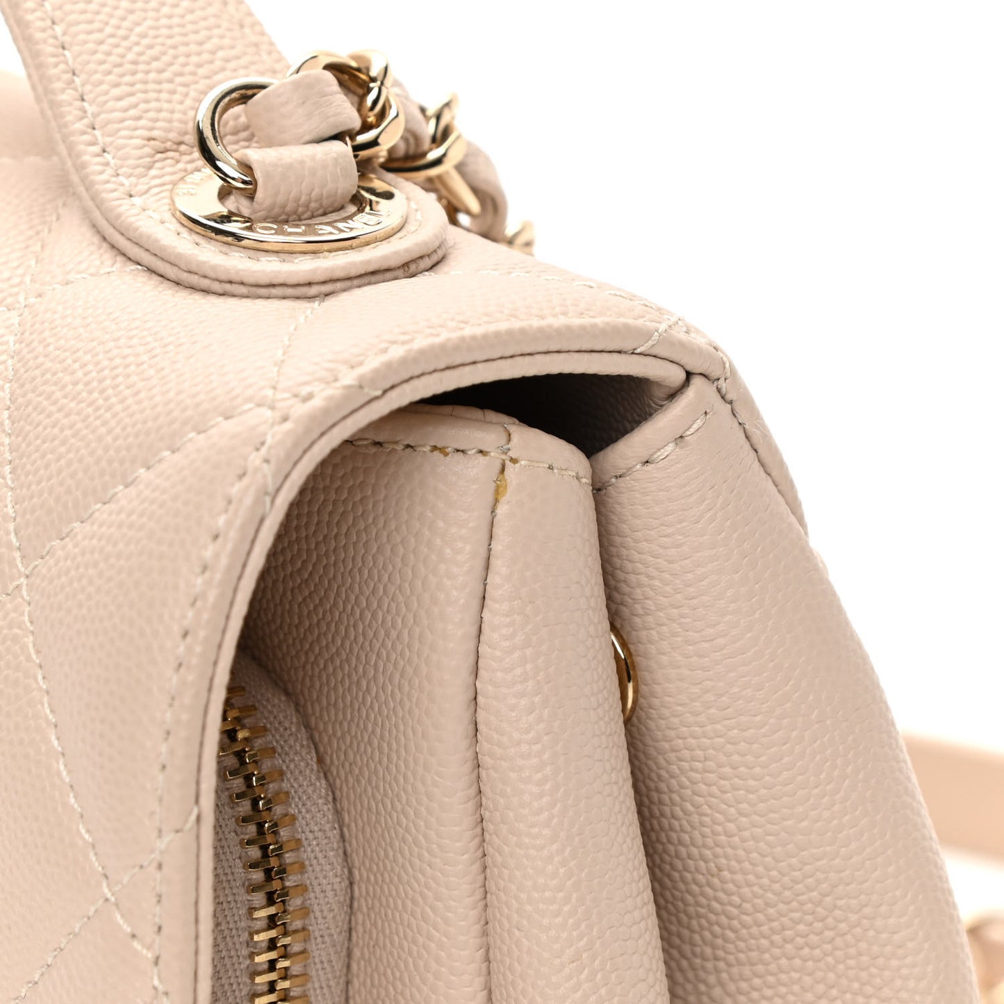 Caviar Quilted Medium Business Affinity Flap Beige