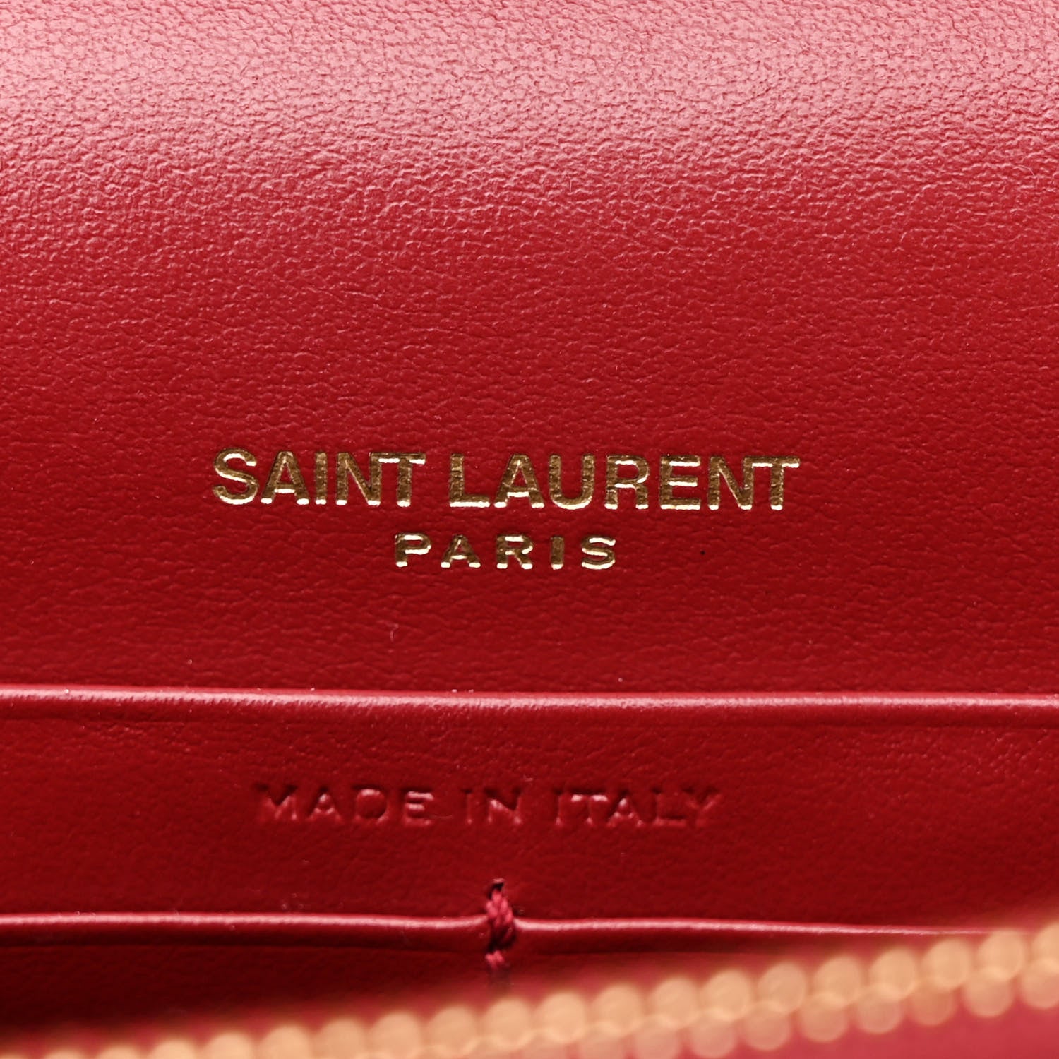Saint Laurent Calfskin Heart Studded Classic Monogram Kate Tassel Chain Wallet Red 6 of 12