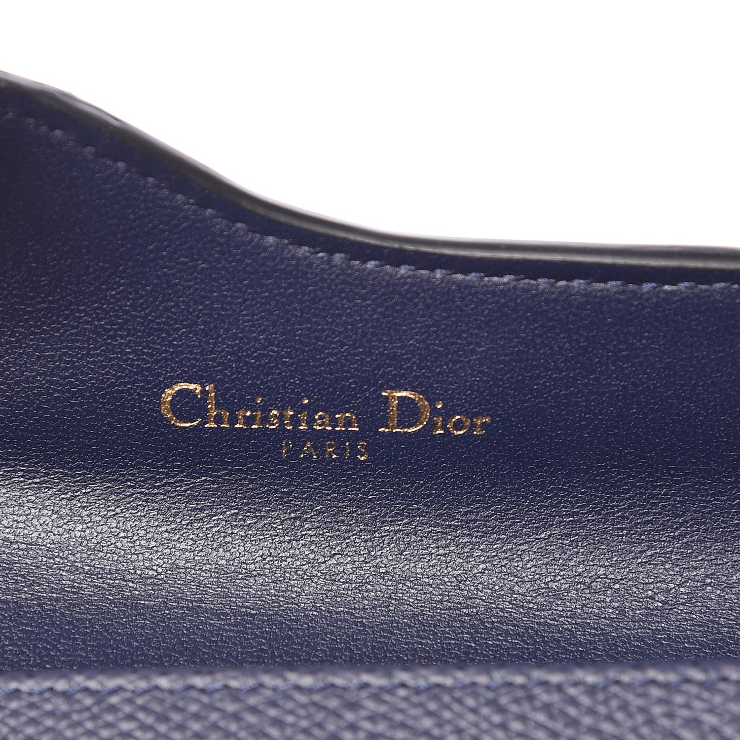 Christian Dior Grained Calfskin Saddle Card Holder Navy 6 of 7