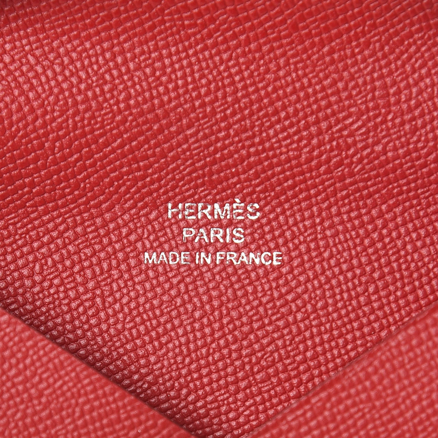 Hermes Epsom Calvi Card Case Rouge Casaque 6 of 13