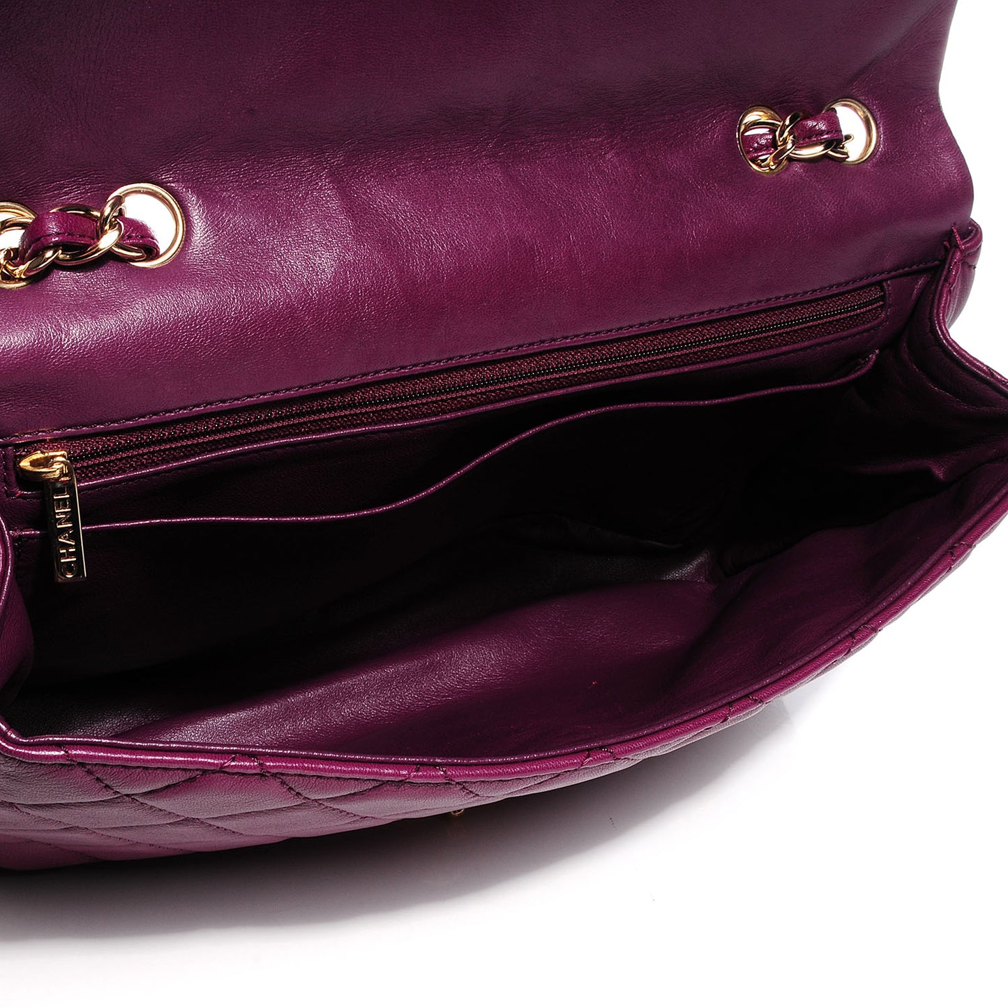 Lambskin Quilted Jumbo Single Flap Purple