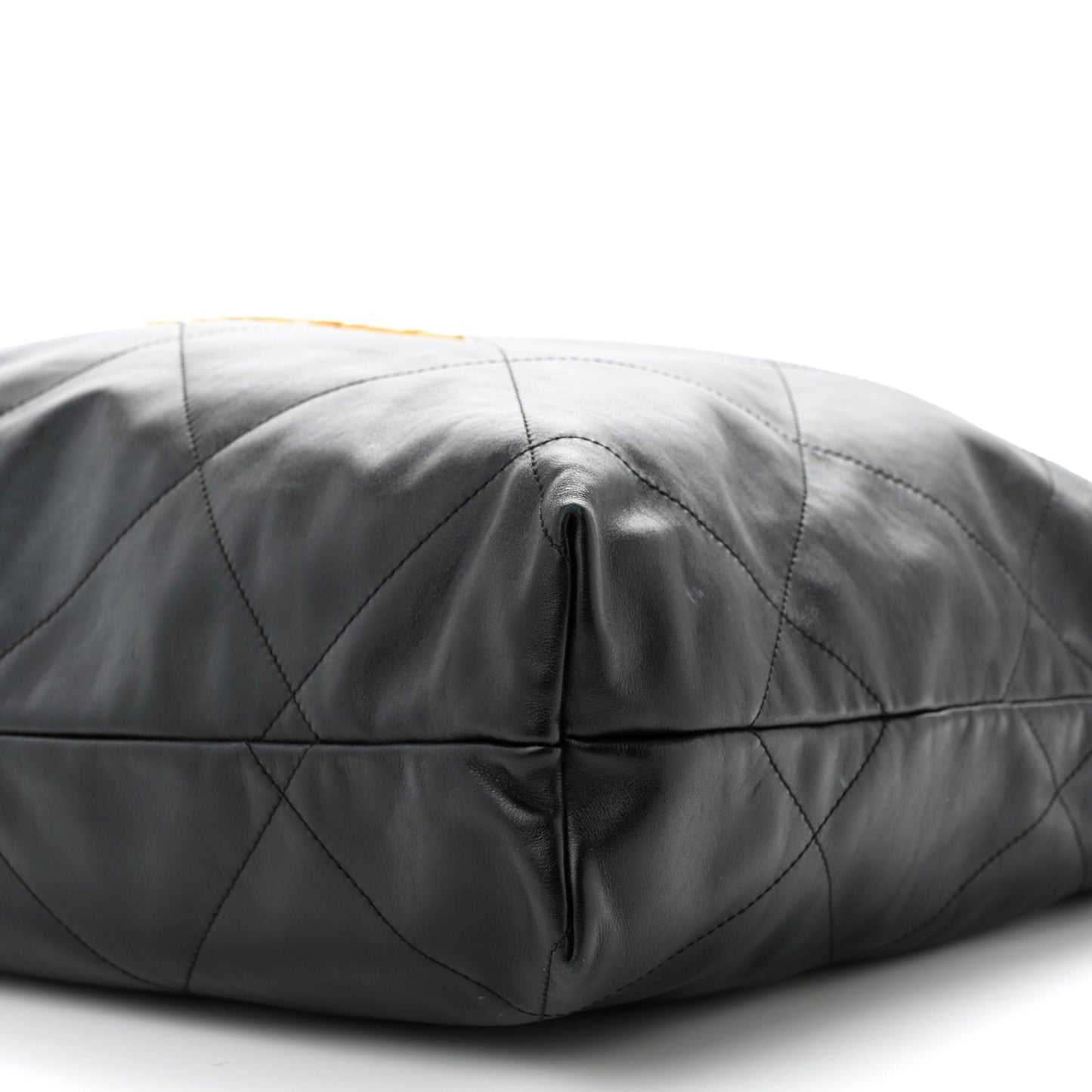 Shiny Calfskin Quilted Large Chanel 22 Black