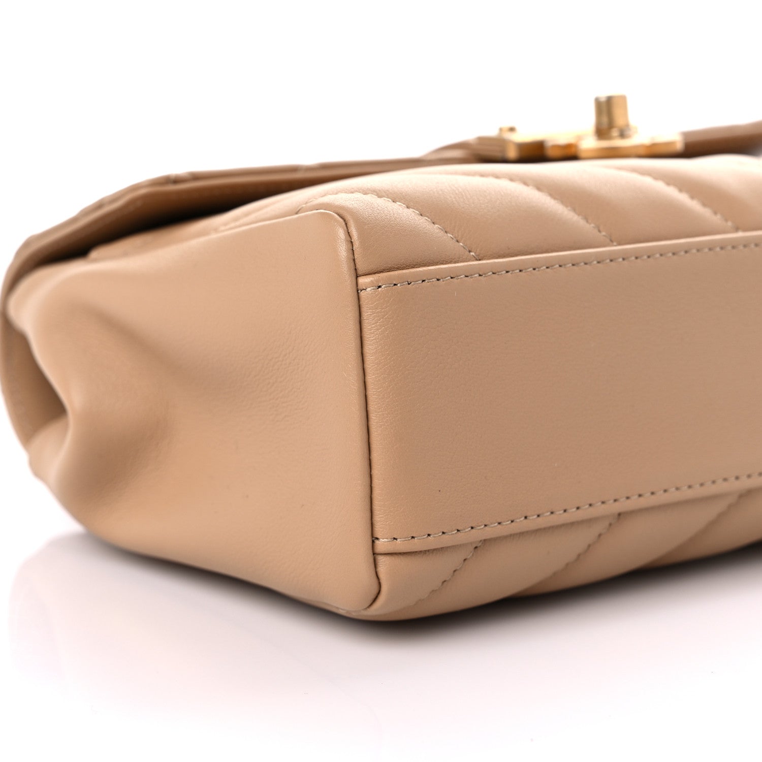 Chanel Calfskin Quilted Chevron In The City Bag Beige 8 of 9