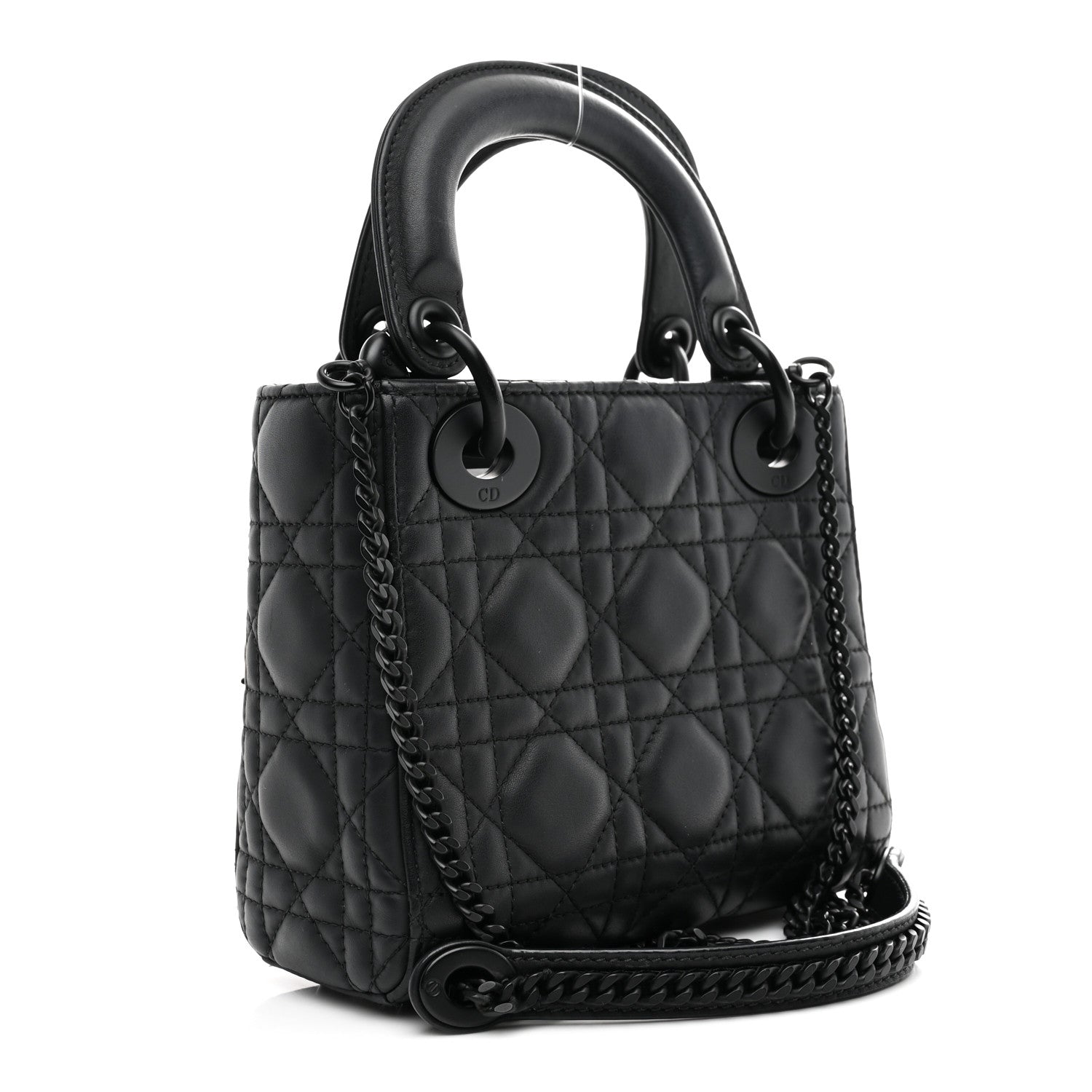 Christian Dior Ultra Matte Calfskin Cannage Mini Lady Dior Black 3 of 10