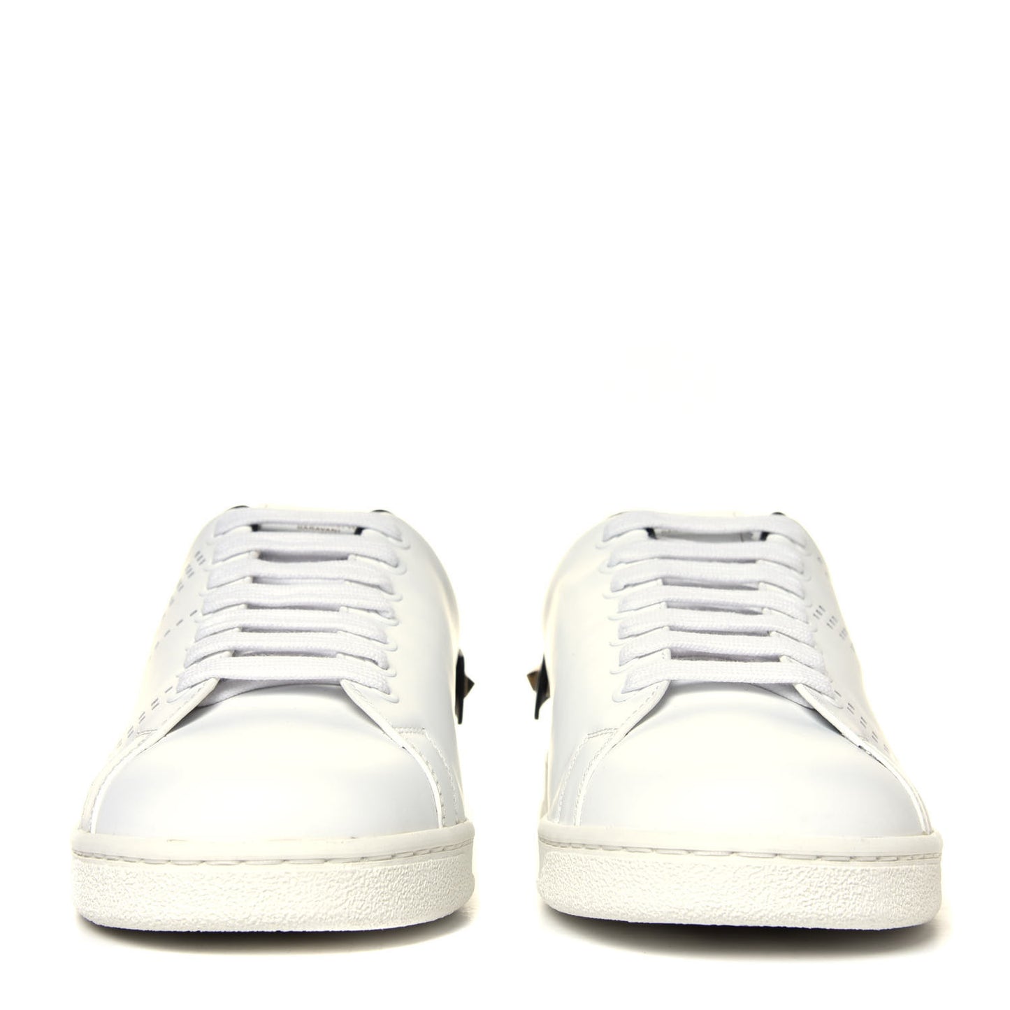 Calfskin Mens Backnet Sneakers 40 White Black