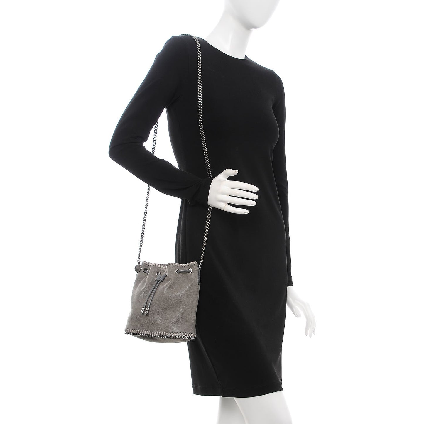 Shaggy Deer Mini Bucket Falabella Bag Grey