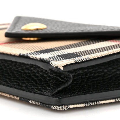 Burberry Grainy Calfskin Vintage Check Jade Card Case On Chain Black 8 of 9