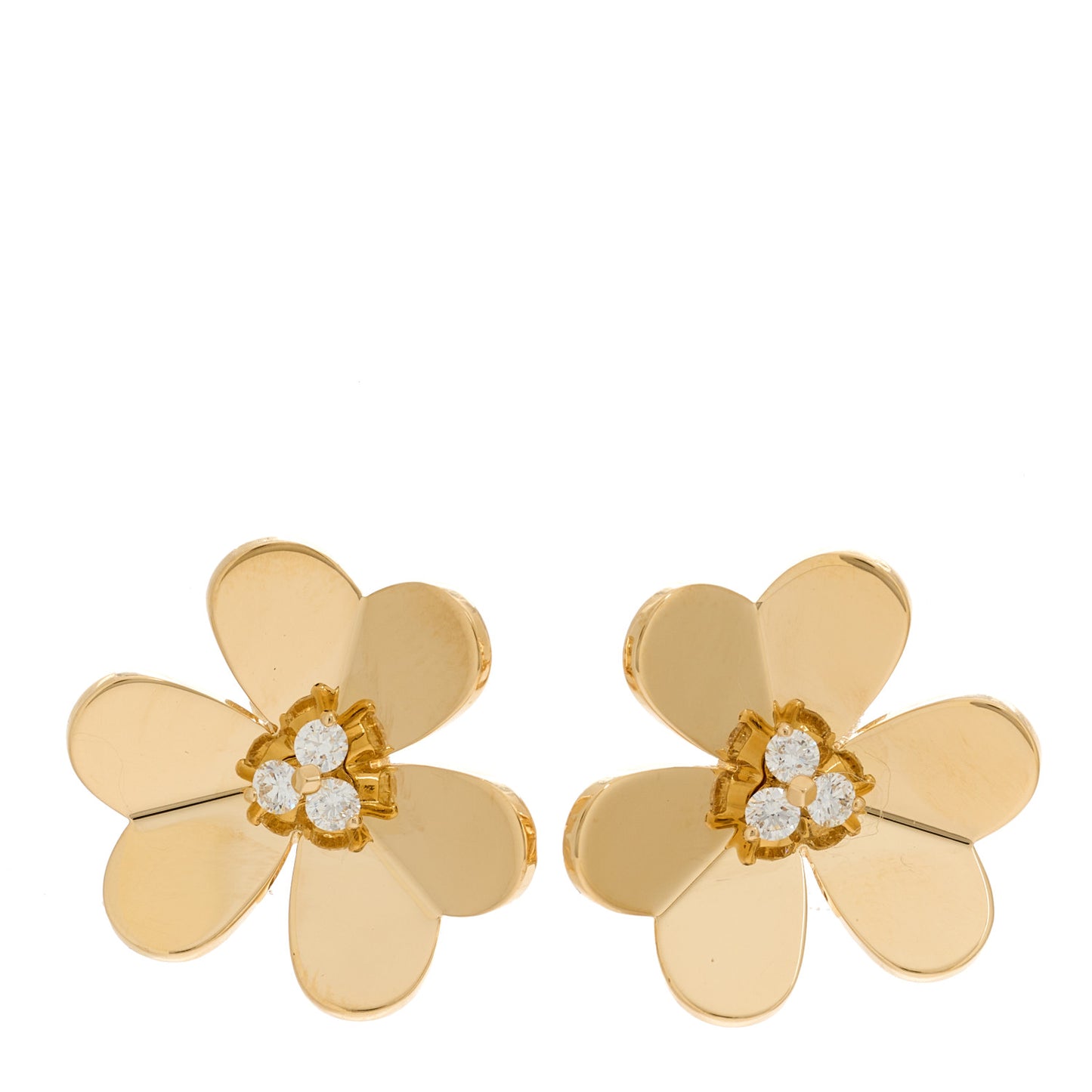 18K Yellow Gold Diamond Large Frivole Earrings