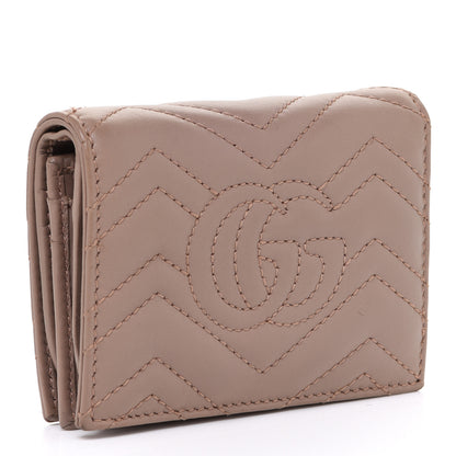 Gucci Calfskin Matelasse GG Marmont Card Case Porcelain Rose 3 of 10