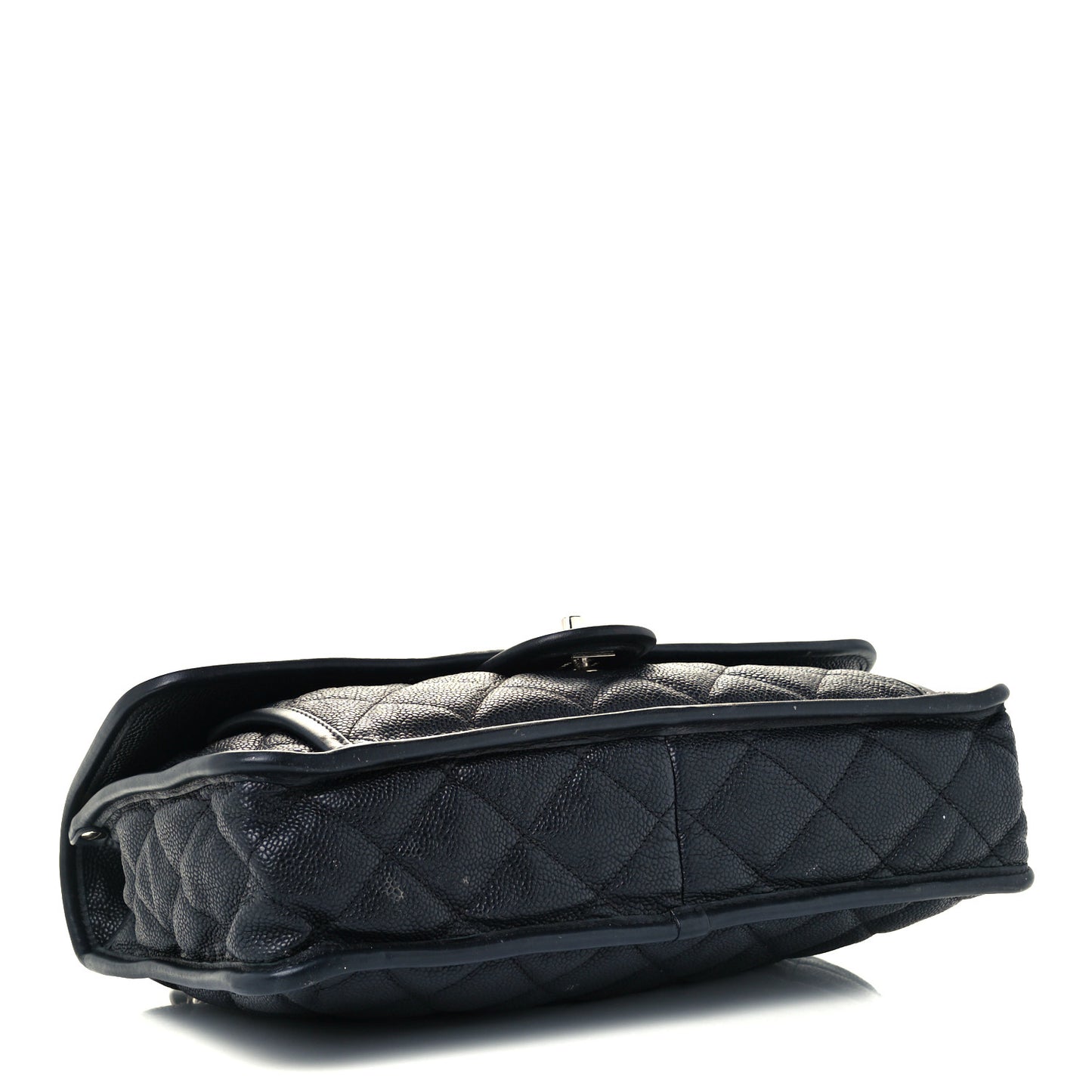 Caviar Quilted Large French Riviera Flap Black