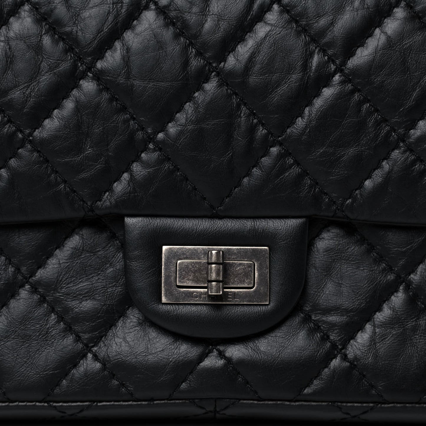 Aged Calfskin Quilted 2.55 Reissue 226 Flap Black