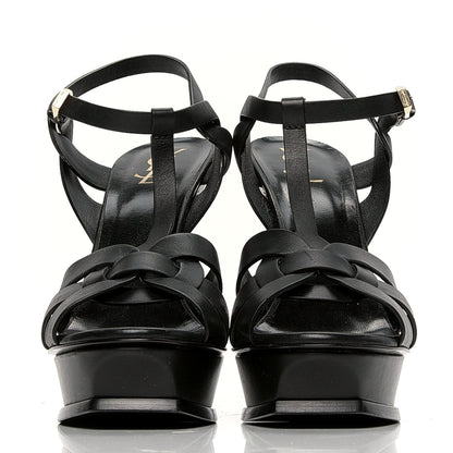 Saint Laurent Calfskin Tribute 105 Platform Sandals 42 Black 2 of 12